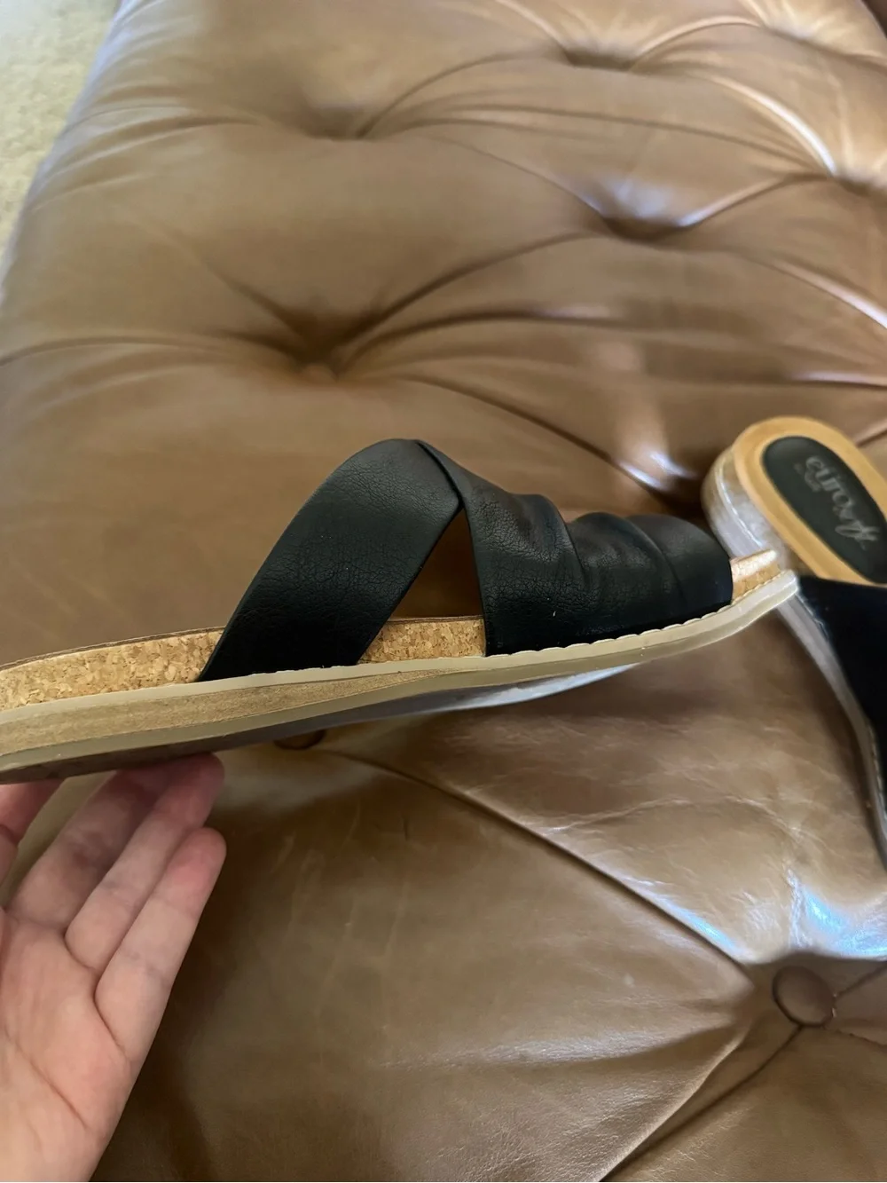 Sofft Black Leather Sandals